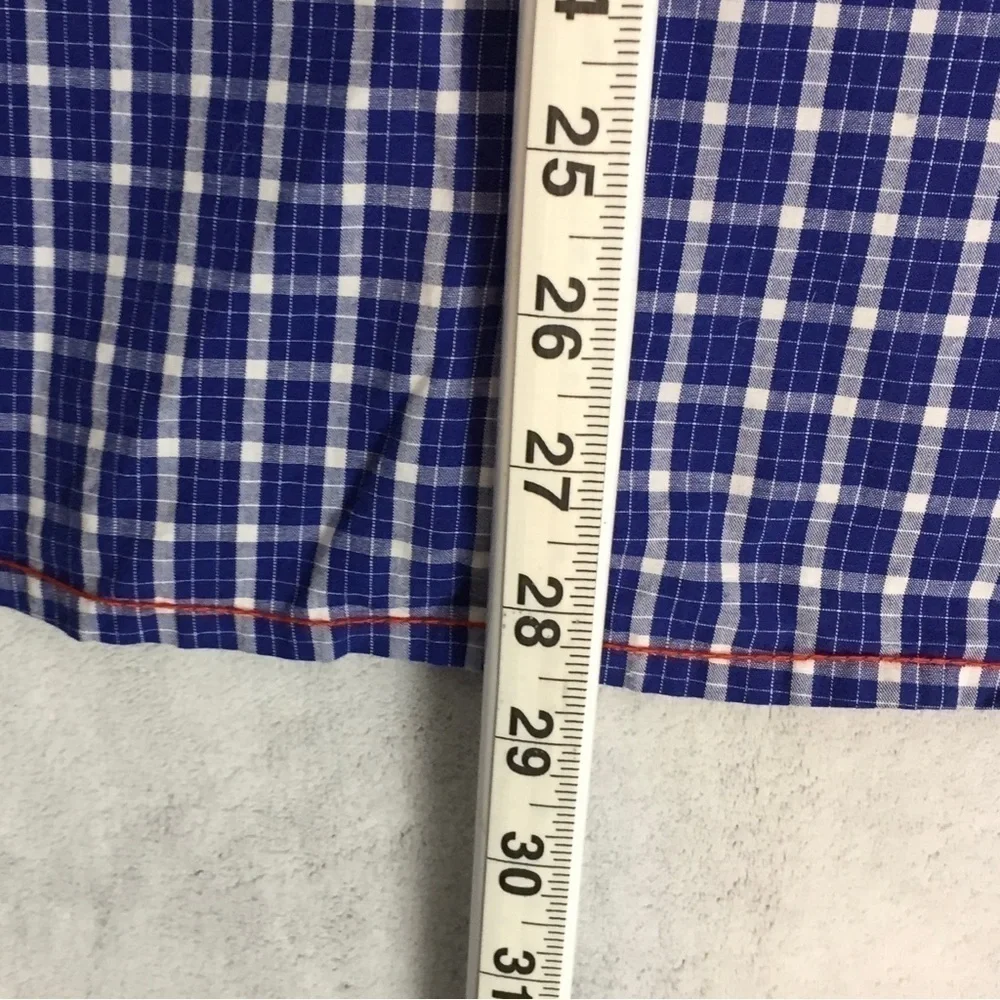 NEW Triple Five Soul Shirt Mens Large Short Sleeve Blue Checker 100% Cotton NWT - Picture 10 of 10